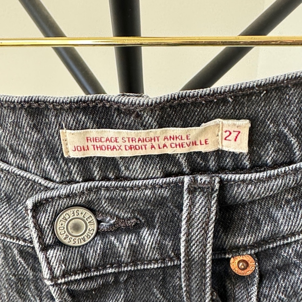 LEVI’S Ribcage Straight Ankle | Grey | Women’s 27 - Picture 6 of 10